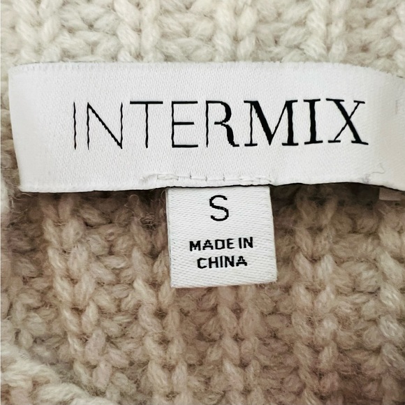 INTERMIX Wool Cashmere Cream Off White Mock Neck Sweater Size Small - Picture 8 of 11